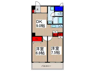 西川口グリ-ンマンション【3階】の間取り