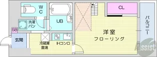 CANVASSすすきの【9階】の間取り