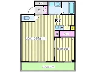 エルミタ-ジュ難波南II【8階】の間取り