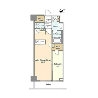 市谷台町坂フロント【6階】の間取り