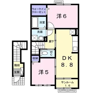 パーシモン E【2階】の間取り