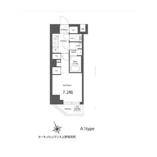 オーキッドレジデンス上野稲荷町【4階】の間取り
