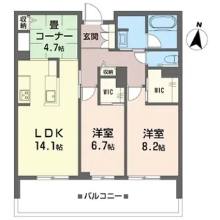 グランドソレイユ湘南横松【2階】の間取り