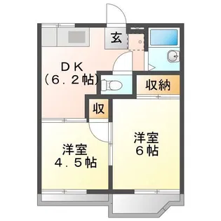 サニーハイツ【2階】の間取り