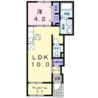 レジデンツ 古志田 弐番館【1階】の間取り