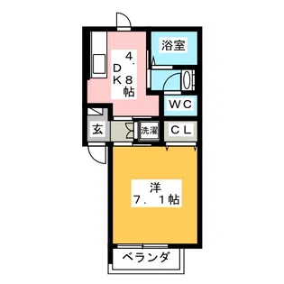 サンフォレスト入生田第四棟【1階】の間取り