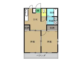 タカクコーポNo.25【1階】の間取り