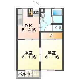 ハイツグランディール【2階】の間取り