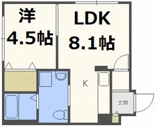 ライフジュエル学園前【4階】の間取り
