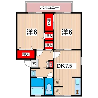 ハイカムールジュン【1階】の間取り