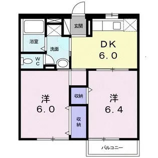 山口県宇部市大字中山【アパート】の間取り
