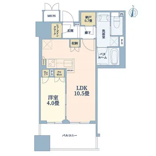ワコーレ大阪新町タワーレジデンス【13階】の間取り