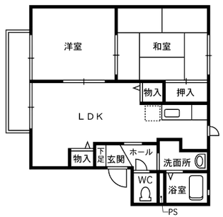 もくれん館A棟【2階】の間取り