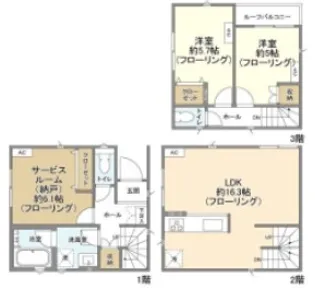 神奈川県川崎市高津区諏訪2【一戸建】の間取り