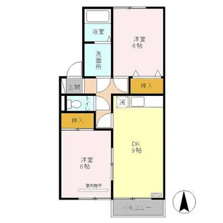 フラワーレジデンス森田 参番館【2階】の間取り