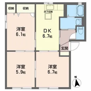 クレアールC【1階】の間取り