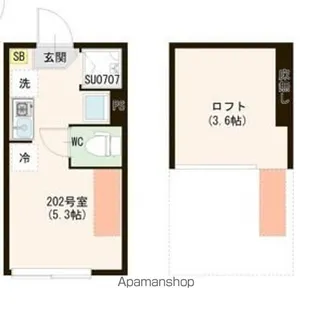 東京都杉並区上井草2【アパート】の間取り