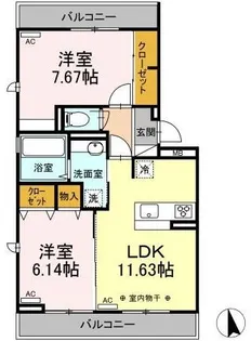 マリポーサ・ブランカ【3階】の間取り