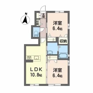 2LDKの間取り画像