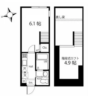 ハーミットクラブハウス境之谷IIB棟【2階】の間取り