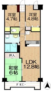 グランドアズール戸田【6階】の間取り