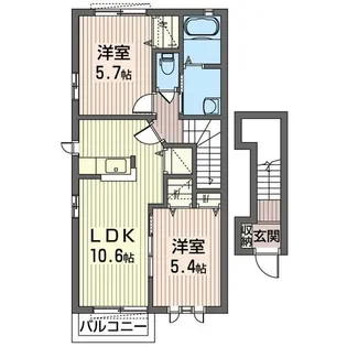 ディアコート結城B【2階】の間取り