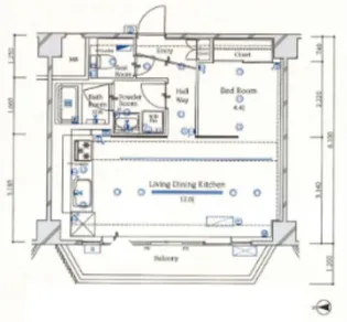 ラ・アトレ御苑内藤町グランガーデン【7階】の間取り
