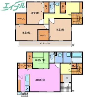 三重県四日市市ときわ4【一戸建】の間取り