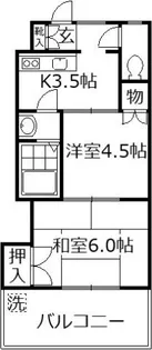 シュロス吉川【3階】の間取り