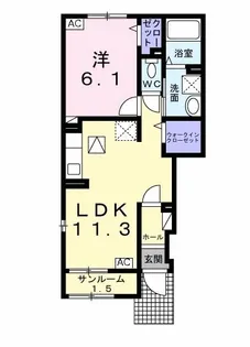 ウーノ イリーデ【1階】の間取り