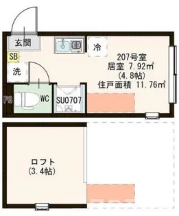 ホワイトアイランド【2階】の間取り