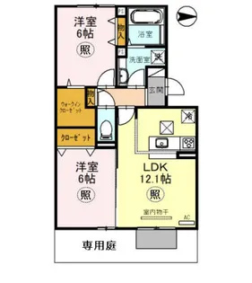 ラ・ヴェール鈴蘭【1階】の間取り