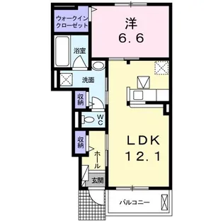 チェリッシュ岩船【1階】の間取り
