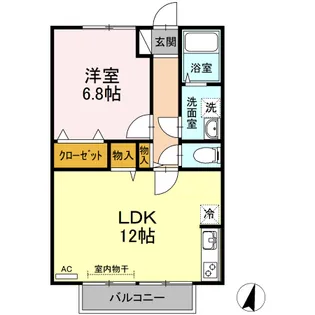 徳島県徳島市南沖洲3【アパート】の間取り