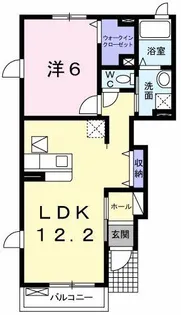 プラシード・エテルノB【1階】の間取り