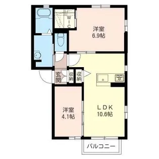 ベルヒル B【1階】の間取り