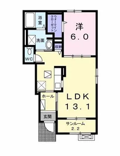 イーストヒルズ大崎E【1階】の間取り