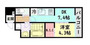ファーストフィオーレ難波フォート【6階】の間取り