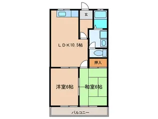 ロイヤルガ-デンK【2階】の間取り