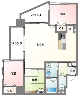 コンフォート宜野湾スカイビュー【8階】の間取り