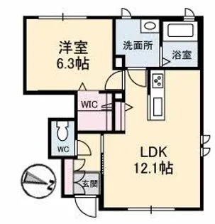 ベルブランシュ笹沖 B棟【1階】の間取り