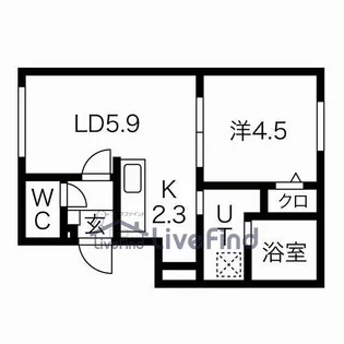 スフィーダ平岸【1階】の間取り