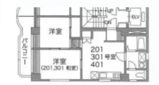 ベルジュピノ【4階】の間取り