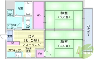 パレット松森B【2階】の間取り