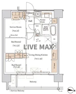 ブランシエスタ木場【9階】の間取り