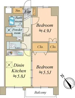 トダカ勝どきコーポ【3階】の間取り
