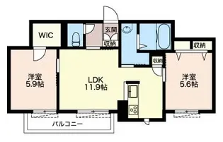 ルミウス港南台弐番館【1階】の間取り