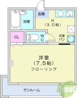 ホワイトファミール子平町【2階】の間取り