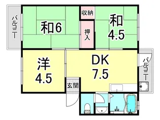 上高丸厚生年金住宅3号棟【2階】の間取り