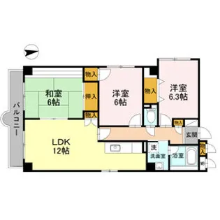 パープルツイン園田【3階】の間取り